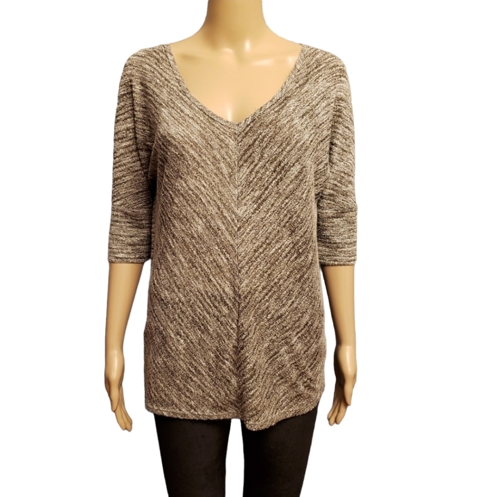 V-neck Half Sleeve Shimmery Sweater